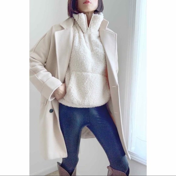 HALF ZIP SHERPA PULLOVER - OFF WHITE SNOW - Picture 7 of 12